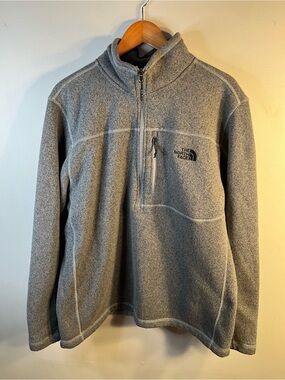 North Face Jacket Grey Half-Zip Fleece Jacket Men’s XL